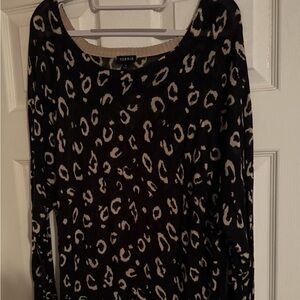 Torrid Black and White Animal Print Long Sleeve sweater